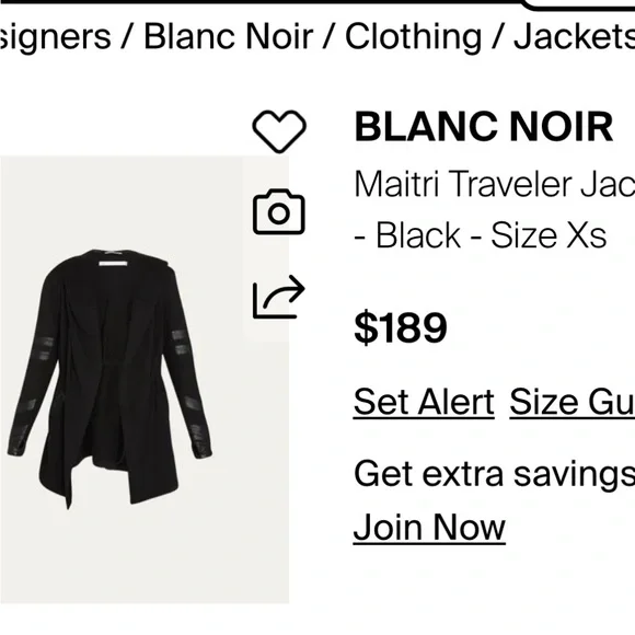 BLANC NOIR
Maitri Traveler Jac $200 black faux leather active casual spring - Picture 7 of 16